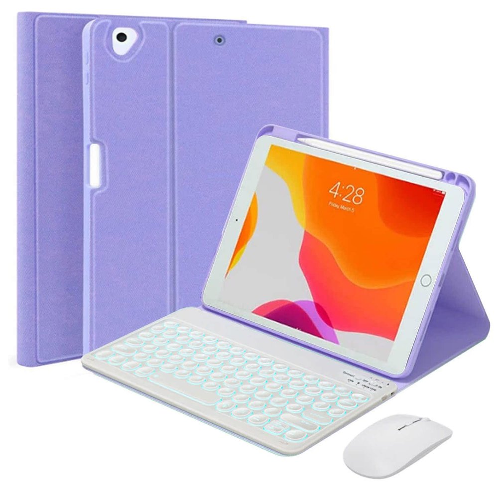 QYiiD Keyboard Case for iPad Air 11-inch (M3 2025 / M2 2024) & iPad Pro 11 inch(1st/2nd/3rd/4th Generation), Magnetically Bluetooth Keyboard Cover with Mouse for 10.9" iPad Air 4th/5th Gen, Purple