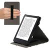 kwmobile Cover Compatible with Kobo Clara 2E / Tolino Shine 4 Case - Stand + Strap - Books and Pages Beige/Brown/Gold view 1