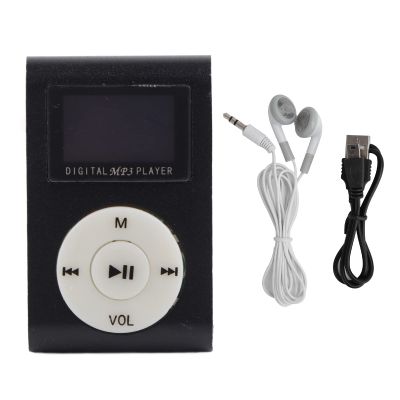 Portable Mini MP3 Music Player with BackClip LCD Screen,Aluminum Alloy Material, Support up to 32GB,Support Memory Card(Black)