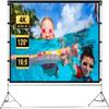 Projector Screen Outdoor, Vamvo Portable Projectors Screen with Aluminum Alloy Stand 120" Foldable Screens, 10 Feet Indoor Movie Screens with Carrying Bag for Home Theater Backyard Movie Night view 1