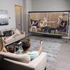 Projector Screen Outdoor, Vamvo Portable Projectors Screen with Aluminum Alloy Stand 120" Foldable Screens, 10 Feet Indoor Movie Screens with Carrying Bag for Home Theater Backyard Movie Night view 3