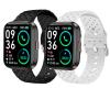 Compatible for SKG V7 Pro Smart Watch Band, Silicone Braided Weave Sport Soft Replacement Straps Compatible for SKG V7 Pro/ENOMIR ID208BT 1.7 Smart Watch/Aeac 1.7" Smartwatch ID208/ENGERWALL ID208BT/Konitee ID208BT Watch/DECWIN ID208 Smart Watch/FACO view 1