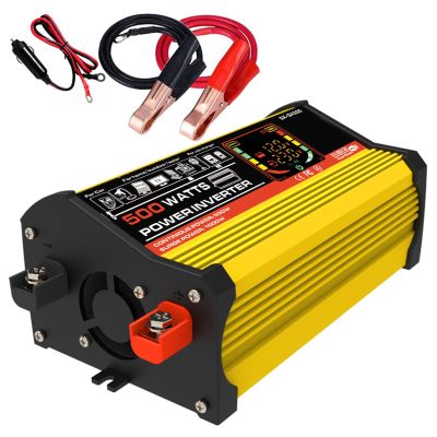 HAIZON 500W Pure Sine Wave Power Inverter 12V to 110V/220V Power inverters for Vehicles Converter Adapter with 2 USB Charging Ports & 1 AC Outlets Plug Car Charger (Color : 220V)