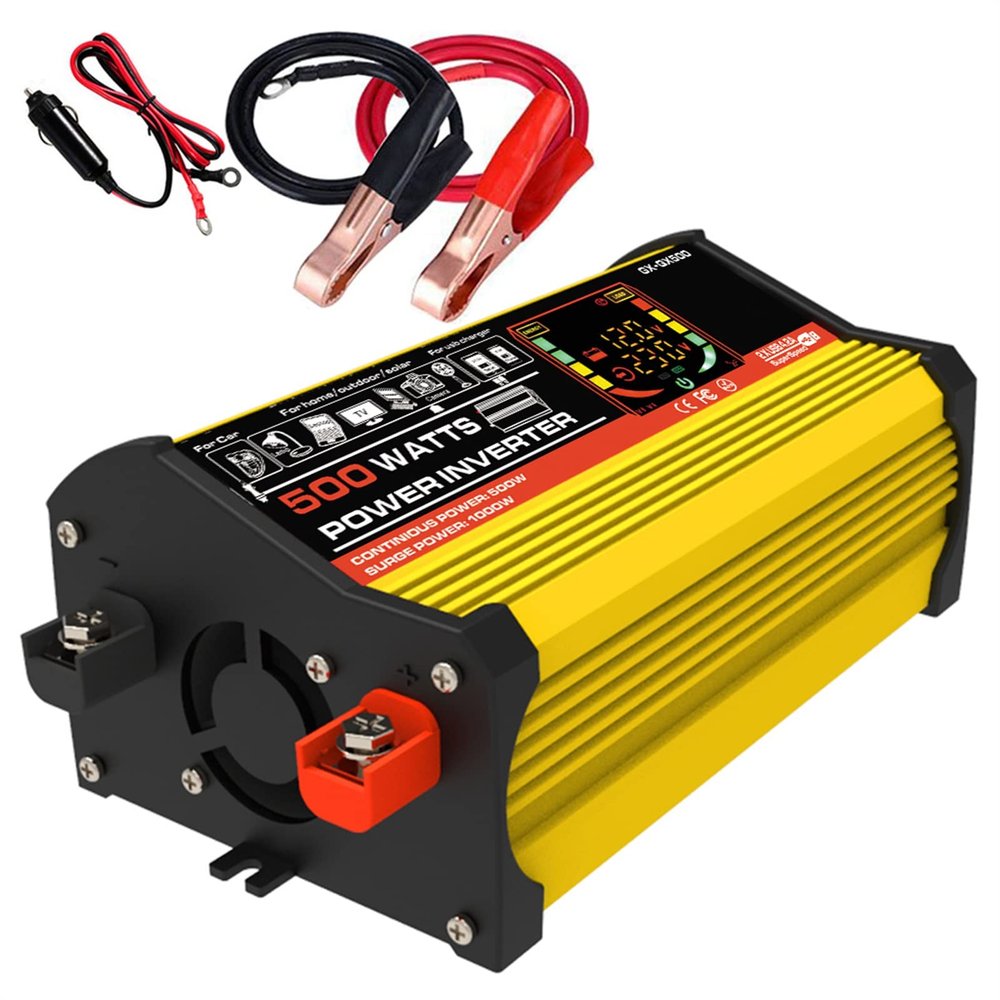 HAIZON 500W Pure Sine Wave Power Inverter 12V to 110V/220V Power inverters for Vehicles Converter Adapter with 2 USB Charging Ports & 1 AC Outlets Plug Car Charger (Color : 220V)