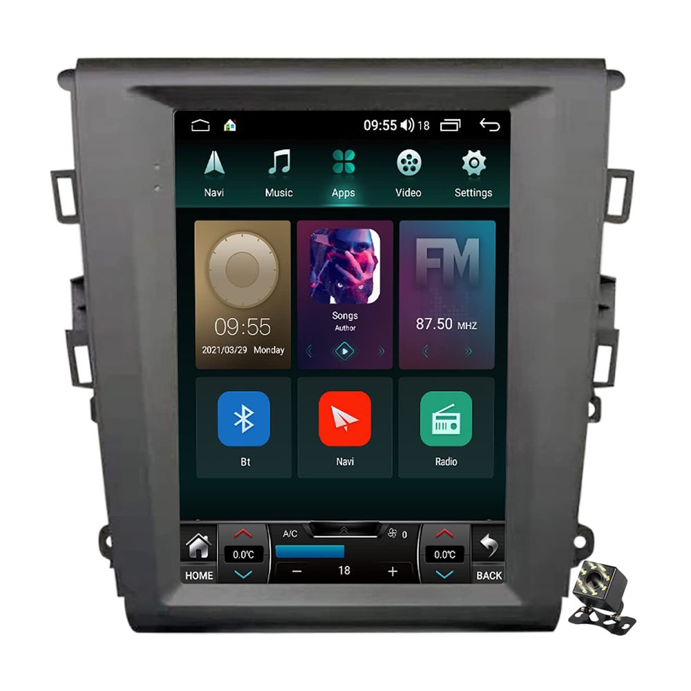 Charmstep Android 11 Car Radio Stereo for Ford Fusion Mondeo 2013-2019, 9.7" Vertical Touchscreen Carplay Android Auto Multimedia Player DSP Bluetooth WiFi FM RDS SWC+Backup Camera,400s/4+64g