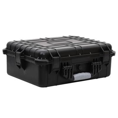 vidaXL Portable Flight Case  Black, Heavy-Duty Protection, Easy Transport, 20.5"x15.7"x7.5", Polypropylene & ABS Construction, Ideal for Valuables Storage & Travel
