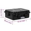 vidaXL Portable Flight Case  Black, Heavy-Duty Protection, Easy Transport, 20.5"x15.7"x7.5", Polypropylene & ABS Construction, Ideal for Valuables Storage & Travel view 2