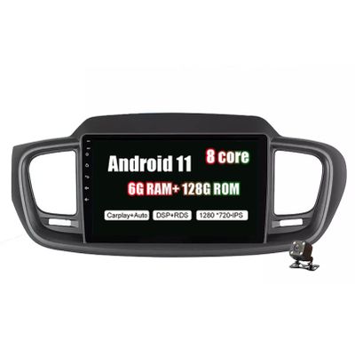 Android 11 Autorradio Car Radio Car Stereo with Double Din Head Unit for KIA Sorento 2015-2018 Bluetooth Navi Radio Multimedia Support FM RDS DSP DAB+ OBD2 CarPlay Sat Nav Video Player