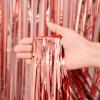 Voircoloria 4 Pack Rose Gold Foil Fringe Backdrop Curtains, 3.3x8.2Ft view 2