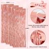 Voircoloria 4 Pack Rose Gold Foil Fringe Backdrop Curtains, 3.3x8.2Ft view 3