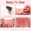 Voircoloria 4 Pack Rose Gold Foil Fringe Backdrop Curtains, 3.3x8.2Ft view 4
