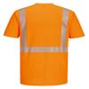 Portwest S194 Men's Hi Vis Reflective Tape Short Sleeve Pocket T-Shirt Orange, Small view 3