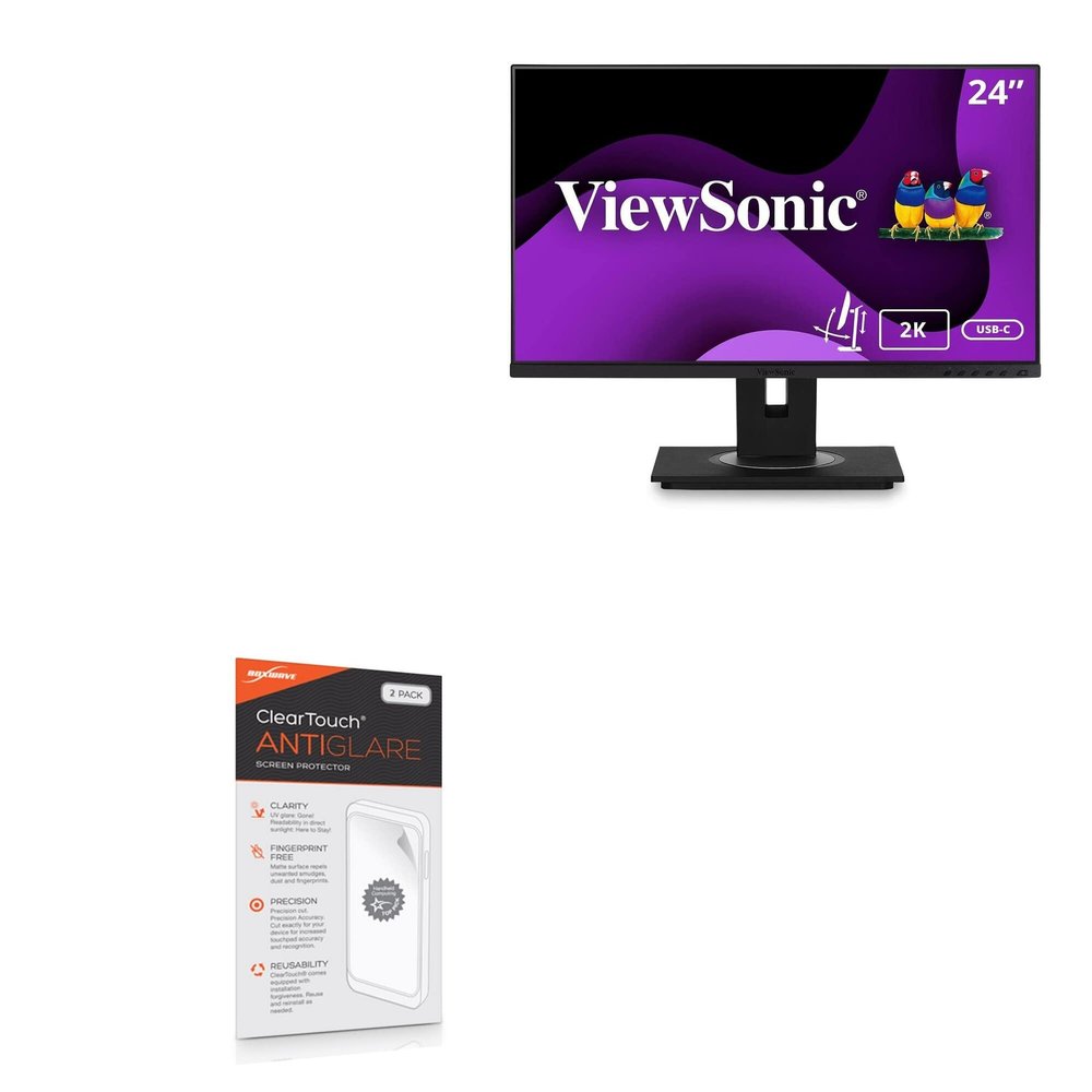 BoxWave Screen Protector Compatible with Viewsonic VG2455-2K (24 in) - ClearTouch Anti-Glare (2-Pack), Anti-Fingerprint Matte Film Skin