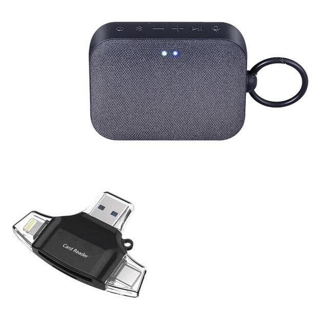 BoxWave Smart Gadget Compatible with LG XBOOM Go P2 - AllReader SD Card Reader, microSD Card Reader SD Compact USB - Jet Black
