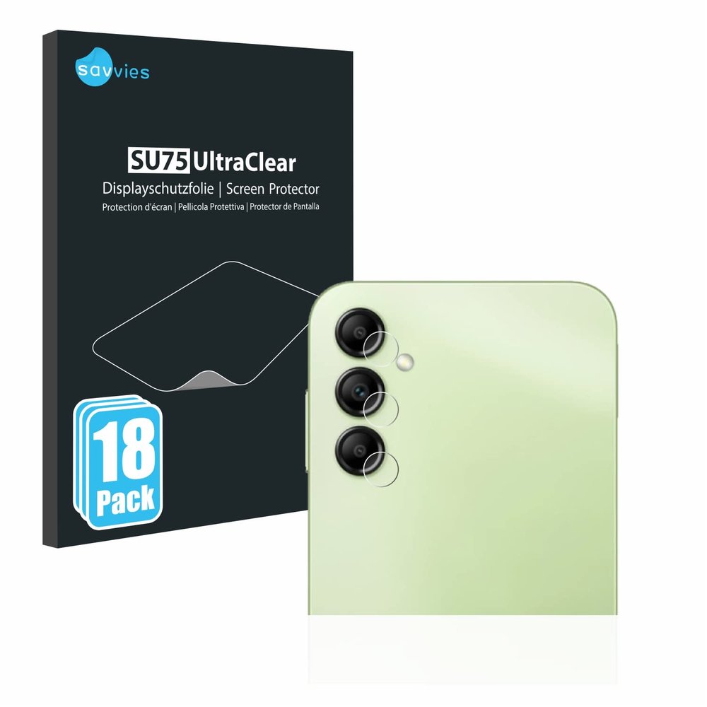savvies 18-Pack Screen Protection Film Compatible with Samsung Galaxy A14 4G (ONLY Camera) Screen Protector Ultra Clear [Scratch Proof]