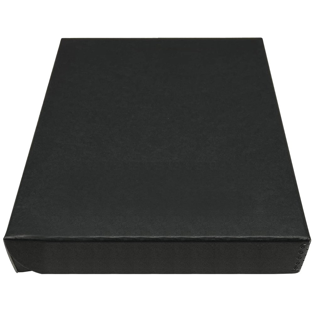 Golden State Art, Archival Folio Storage Box 9x12, Clamshell Design with Metal Edge, Preserve and Store Photos Documents Cards Prints Arts Crafts DIY, Black