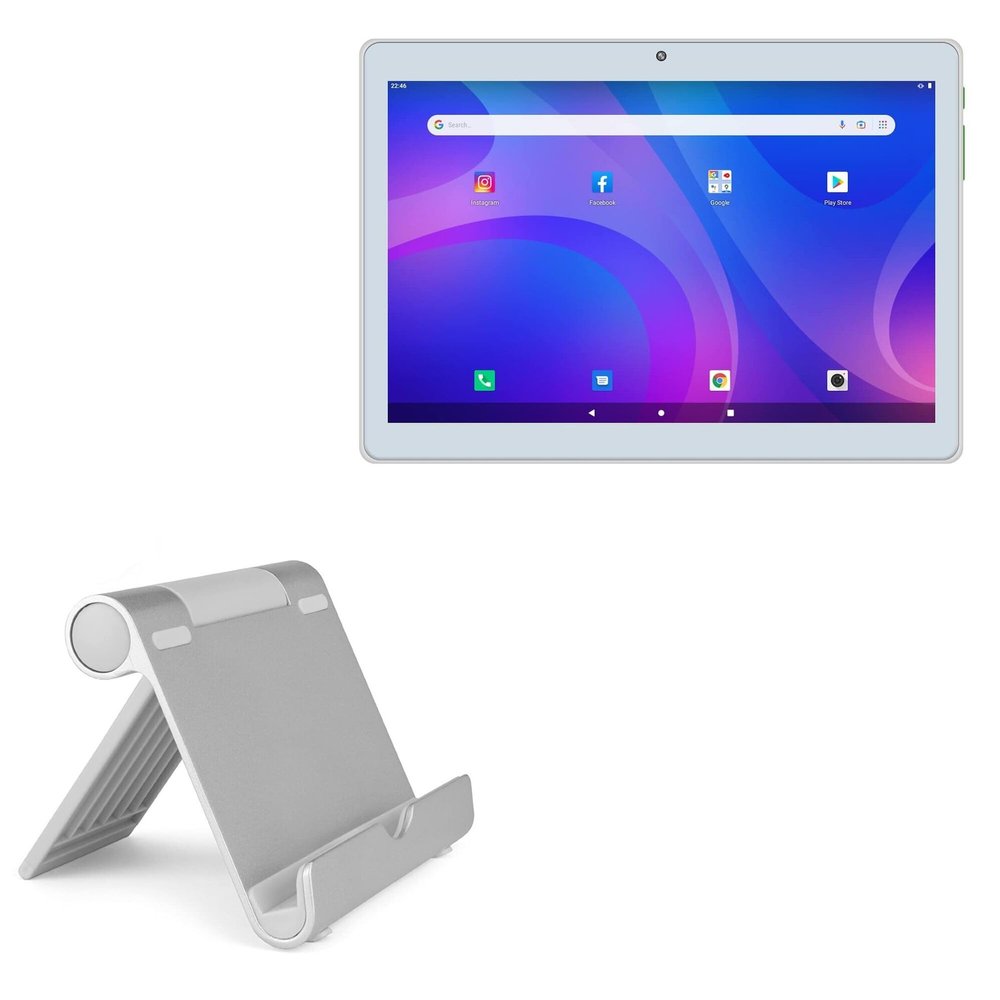 BoxWave Stand and Mount Compatible with SZTPSLS Tablet Android 10 S10 (10.1 in) - VersaView Aluminum Stand, Portable, Multi Angle Viewing Sturdy