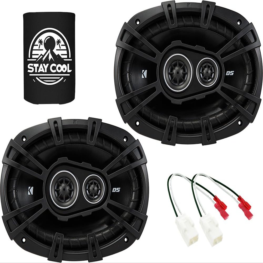 KICKER Speakers 6x9 inch for Jeep Cherokee 2014-2018 Upgrade Kit - Pair of DS Series with Harness, Car Audio Front or Rear Door Speaker DSC6930, 43DSC69304