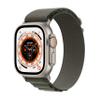 Apple Watch Ultra [GPS + Cellular 49mm] Titanium Case with Green Alpine Loop, Medium (Renewed) view 1