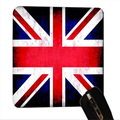 Mouse Pad, Desktop Office Mousepad, Firm Grip Gaming (Red British Flag)
