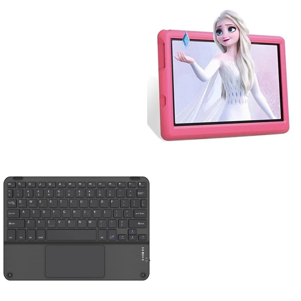 BoxWave Keyboard Compatible with Okaysea Kids Tablet OKS10068 (10 in) - SlimKeys Bluetooth Keyboard with Trackpad, Portable Slim TouchPad - Jet Black