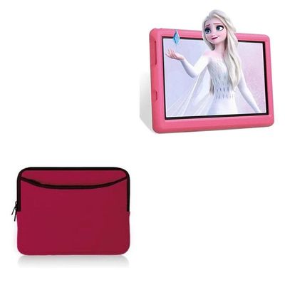 BoxWave Case Compatible with Okaysea Kids Tablet OKS10068 (10 in) - SoftSuit with Pocket, Soft Pouch Neoprene Cover Sleeve Zipper Pocket - Crimson Red