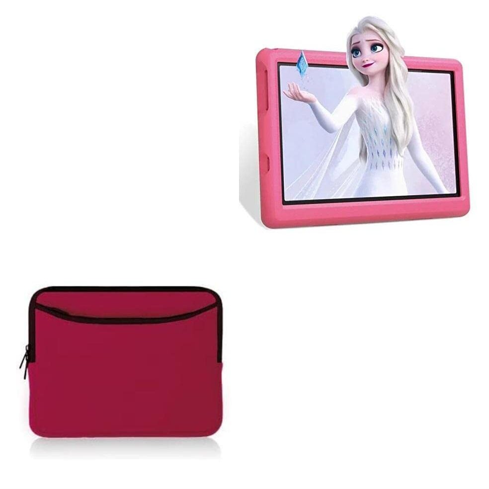 BoxWave Case Compatible with Okaysea Kids Tablet OKS10068 (10 in) - SoftSuit with Pocket, Soft Pouch Neoprene Cover Sleeve Zipper Pocket - Crimson Red