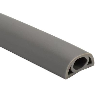 Floor Cord Cover Carpet Church Self-Adhesive Soft PVC Floor Cable Protector, Anti-Trip Curved Floor Easy to Cut Wireway, Cord Cavity-1cm/0.4inches (Color : Grey, Size : 3M)