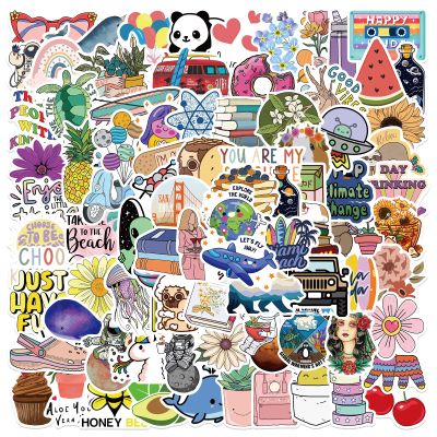 100 Pcs Cute Aesthetic Waterprof Vinyl Anime Stickers for Water Bottle Laptop Kids Teens Girls Boys Adults (Cute-pattern1)