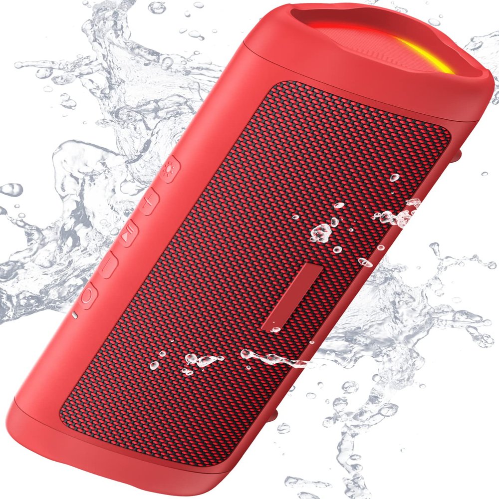 BolaButty Bluetooth Speaker Portable Wireless, IPX5 Waterproof, Up to 20H Playtime, TWS Pairing, BT5.3, for Home/Party/Outdoor/Camping/Beach Essentials, Birthday Gift (Red)
