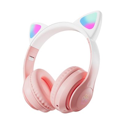 TOKANI Kids Headphones for School, Kid Bluetooth Wireless Cat Ear Headphones with Microphone, Over Ear Headphones for Kids Teens Adults (Pink Pro)
