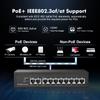 10 Port Gigabit POE Switch, 8 POE+ 1000Mbps, 2 Gigabit Uplink, IEEE802.3af/at, 120W Internal Power Supply, Metal Case Unmanaged Plug and Play Binardat Switch view 3