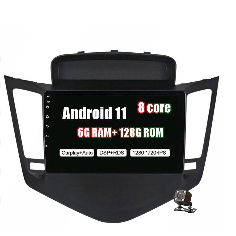 Android 11 Sat Nav Video Car Stereo Multimedia Player with Rear View Camera Support DSP DAB+ OBD2 CarPlay FM RDS 9 Inch for Chevrolet Cruze J300 2009-2014 Car Autorradio Bluetooth Navi Radio