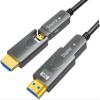 SkyeySnail 8K Fiber Optic HDMI Cable 26ft/8m, Micro HDMI to HDMI 2.1, Detachable Type A+D, 48Gbps Ultra Speed, HDR, 3D, eARC, in Wall CL2 / CL3 Rated, Slim and Flexible HMDI 2.4 Cable. view 1