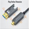 SkyeySnail 8K Fiber Optic HDMI Cable 26ft/8m, Micro HDMI to HDMI 2.1, Detachable Type A+D, 48Gbps Ultra Speed, HDR, 3D, eARC, in Wall CL2 / CL3 Rated, Slim and Flexible HMDI 2.4 Cable. view 4