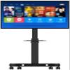 CIZGIM TV Stand Floor TV Stand Black Floor Trolley TV Stand, 32-60 Inch LCD TV with Wheel Rotation Adjustment Mounting Bracket with Tray TV Mount view 1