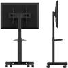 CIZGIM TV Stand Floor TV Stand Black Floor Trolley TV Stand, 32-60 Inch LCD TV with Wheel Rotation Adjustment Mounting Bracket with Tray TV Mount view 2