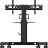 CIZGIM TV Stand Floor TV Stand Black Floor Trolley TV Stand, 32-60 Inch LCD TV with Wheel Rotation Adjustment Mounting Bracket with Tray TV Mount view 3