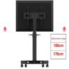 CIZGIM TV Stand Floor TV Stand Black Floor Trolley TV Stand, 32-60 Inch LCD TV with Wheel Rotation Adjustment Mounting Bracket with Tray TV Mount view 4