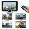 VSYSTO Semi Truck Dash Cam 3-Channel 1080p Front + HD Side Views(Left/Right) IR Night Vision Waterproof Design WiFi GPS 2.4G Remote Supported for Vans, Trailers, and Cars view 3