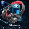 Rydohi Bluetooth Headphones Over Ear,68H Playtime and 3 EQ Music Modes Wireless Headphones with Microphone/Deep Bass, HiFi Stereo Foldable Lightweight Headset for PC Home Travel Office (Black Red) view 2