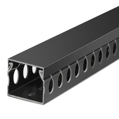 ZhiYo Cable Raceway 156in(4X L39in), Server Rack Cable Management Under Desk Cord Organizer, Electrical Safe PVC Cable Channel Open Slot Wire Raceway for Network/PC/TVs, Wire Duct H1 x W1.6in Black