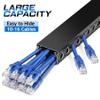 ZhiYo Cable Raceway 156in(4X L39in), Server Rack Cable Management Under Desk Cord Organizer, Electrical Safe PVC Cable Channel Open Slot Wire Raceway for Network/PC/TVs, Wire Duct H1 x W1.6in Black view 3