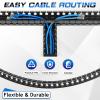 ZhiYo Cable Raceway 156in(4X L39in), Server Rack Cable Management Under Desk Cord Organizer, Electrical Safe PVC Cable Channel Open Slot Wire Raceway for Network/PC/TVs, Wire Duct H1 x W1.6in Black view 4