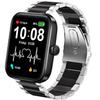 Compatible with SKG V7 Bands, Lamshaw Stainless Steel Metal Replacement Strap Bracelet Compatible with SKG V7/VRPEFIT ID207/TOZO S2 44mm/aeac ID207/GGZZ ID207/FVYAO ID207 Smartwatch/ID207 Smartwatch view 1