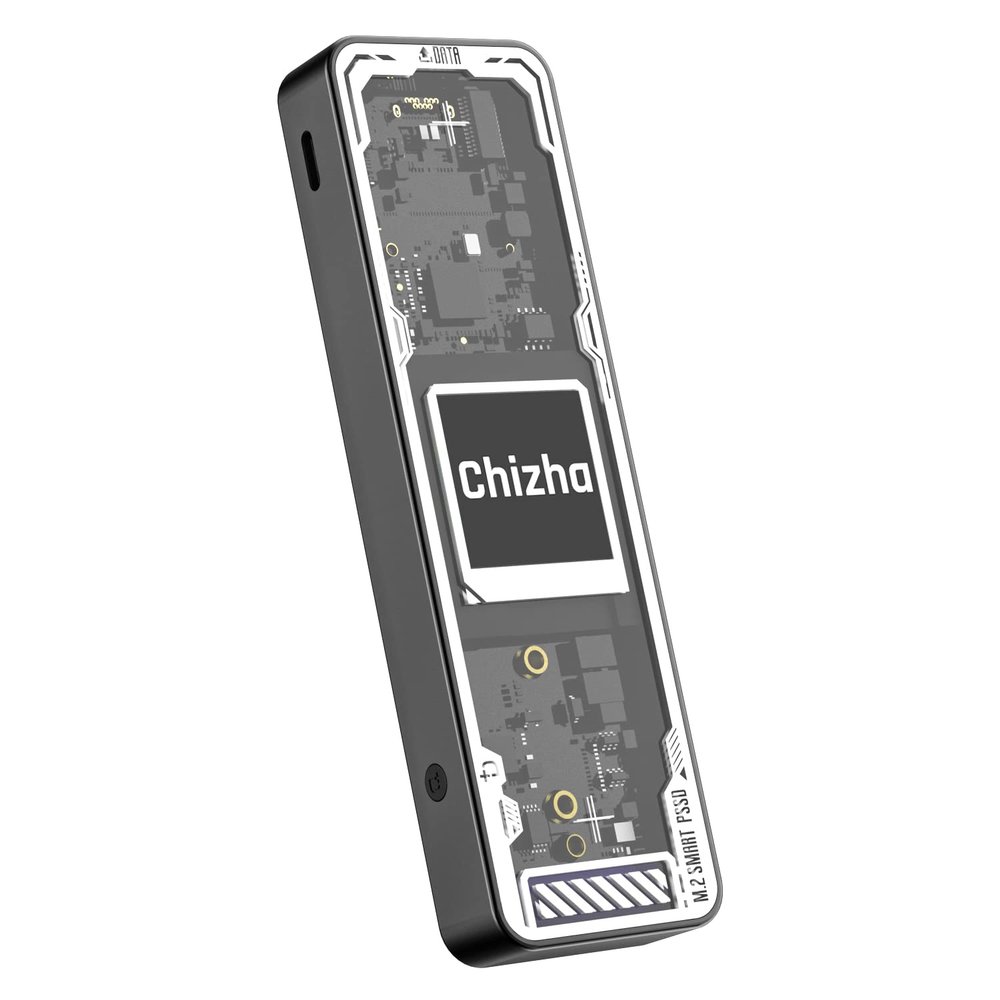 Chizha Portable NVME M.2 Enclosure with 10s Power Loss Protect (Black)