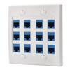 Ethernet Cat 6 Keystone Female to Female Wall Plate in White (12 Port) view 1