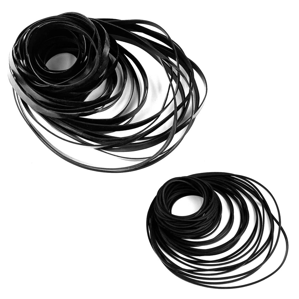 100 Pcs Recorder Rubber Belts - Cassette Recorder Repair Maintenance Mix Flat Cassette Tape Machine Rubber Belts 40-135 MM, 50 PCs 1 MM Width and 50 PCs 4 MM Width