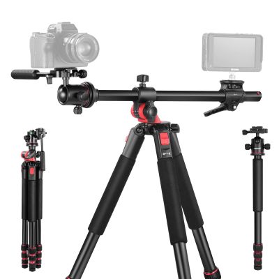NEEWER 73.6" Horizontal Tripod with Multi Angle Center Column, Ball Head & Central Axis Platform, Heavy Duty Aluminum Camera Tripod Monopod 360 Pan 180 Tilt for Overhead/Macro Shots, Max Load 22lb