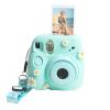 VBESTLIFE Camera Silicone Protective Sleeve for Instant Mini 7 Plus, Soft Silicone Protective Case Camera Cover with Adjustable and Detachable Shoulder Strap (Blue Daisy) view 1